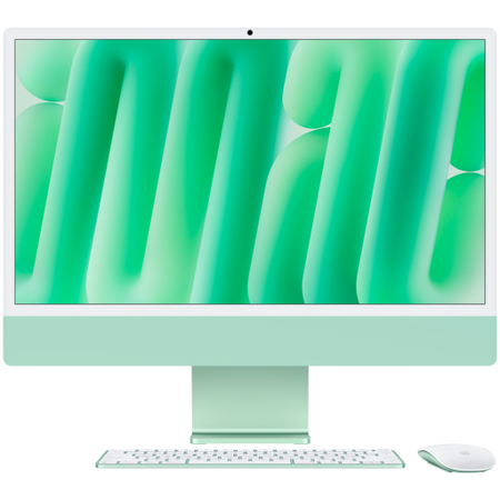 Image 1 for 24-inch iMac with Retina 4.5K display: Apple M4 chip with 10‑core CPU and 10‑core GPU, 16GB, 256GB SSD - Green,Model A3137