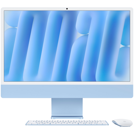 Image 1 for 24-inch iMac with Retina 4.5K display: Apple M4 chip with 10‑core CPU and 10‑core GPU, 16GB, 256GB SSD - Blue,Model A3137