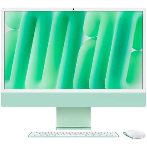 Image 1 for 24-inch iMac with Retina 4.5K display: Apple M4 chip with 8‑core CPU and 8‑core GPU, 16GB, 256GB SSD - Green,Model A3247