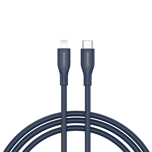 Image 1 for CANYON cable CLNM60 C-L 60W MFI 1m Silicon Blue