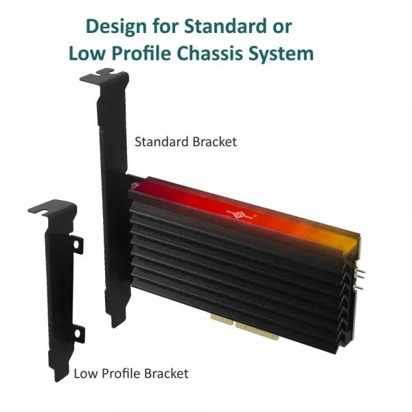 Image 2 for Vantec UGT-M2PC12-RGB M.2 NVMe PCIe 4.0 x4 SSD Adapter Card with ARGB Heatsink