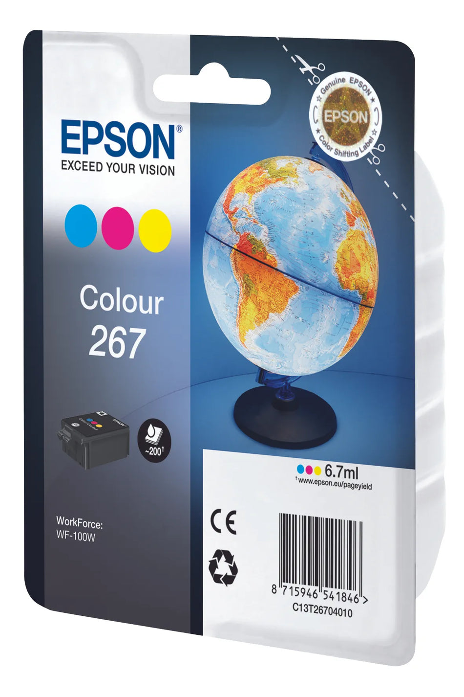 Image 2 for Epson 267 Globe Single Colour Ink - WF-100W