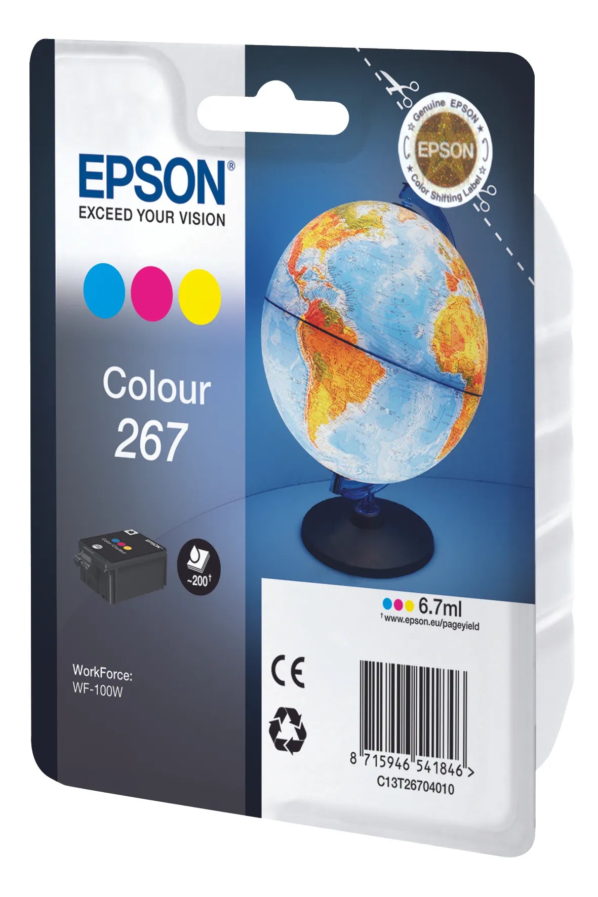 Image 2 for Epson 267 Globe Single Colour Ink - WF-100W