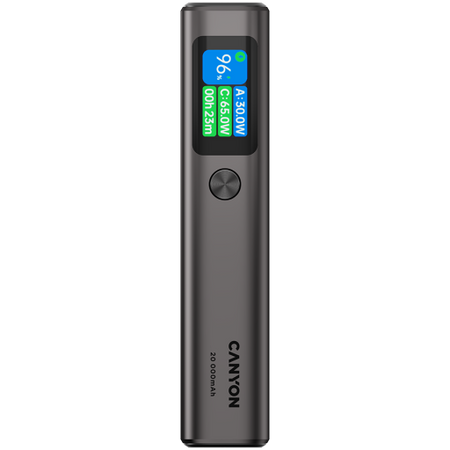 Image 1 for CANYON power bank OnPower 230 TFT 20000 mAh PD130W Dark Grey