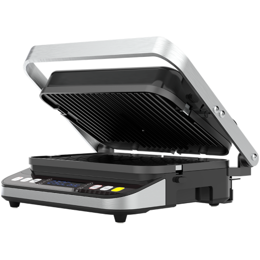 Image 1 for AENO ''Electric Grill EG1: 2000W, 3 heating modes - Upper Grill, Lower Grill, Both Grills  Defrost, Max opening angle -180°, Temperature regulation, Timer, Removable double-sided plates, Plate size 320*220mm''