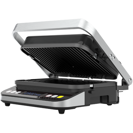 Image 1 for AENO ''Electric Grill EG1: 2000W, 3 heating modes - Upper Grill, Lower Grill, Both Grills  Defrost, Max opening angle -180°, Temperature regulation, Timer, Removable double-sided plates, Plate size 320*220mm''