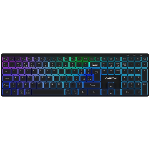 Image 1 for CANYON keyboard HKB-W11 UK/US RGB Dual Mode Wireless Black