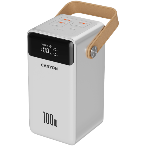 Image 1 for CANYON power bank OnPower 610 metal 60000 mAh PD100W White