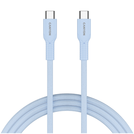 Image 1 for CANYON cable OnWire 60CL C-C 60W COLOR Braided 1m Light Blue