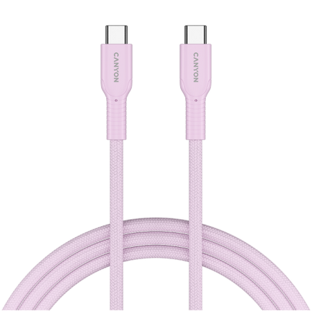 Image 1 for CANYON cable OnWire 60CL C-C 60W COLOR Braided 1m Pink