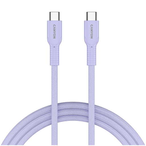 Image 1 for CANYON cable OnWire 60CL C-C 60W COLOR Braided 1m Purple