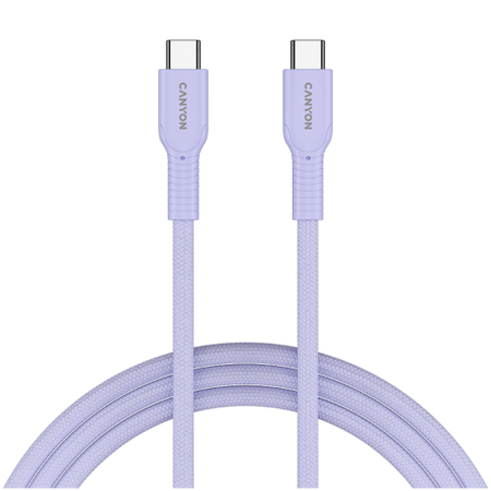 Image 1 for CANYON cable OnWire 60CL C-C 60W COLOR Braided 1m Purple