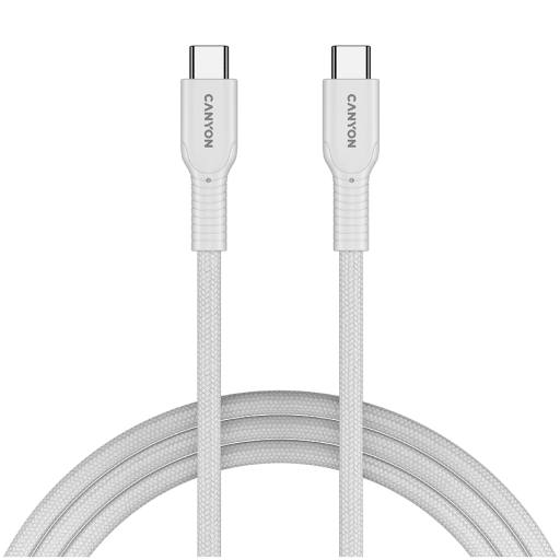 Image 1 for CANYON cable OnWire 60CL C-C 60W COLOR Braided 1m White