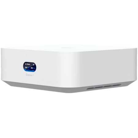 Image 1 for Ubiquiti UniFi Express 7 UX7 Mesh-scalable, super-compact 10G Cloud Gateway with integrated WiFi 7, 10 GbE RJ45 WAN port, 2.5 GbE RJ45 LAN port to extend network, up to 30+ UniFi devices and 300+ clients