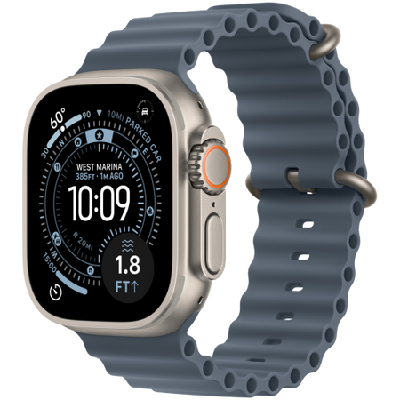 Image 1 for Apple Watch Ultra 3 GPS + Cellular 49mm Natural Titanium Case with Anchor Blue Ocean Band,Model A3281