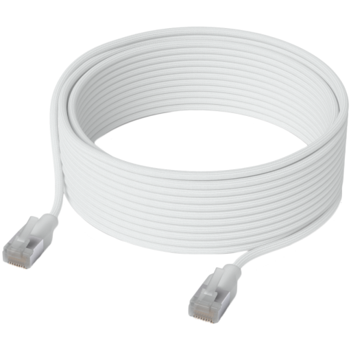 Image 1 for Ubiquiti UniFi UACC-Cable-Patch-EL-C6A-8M-W Premium Patch Cable Ultra-thin braided, designed and optimized for 10 GbE networking, RJ45