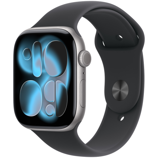 Image 1 for Apple Watch Series 11 GPS + Cellular 46mm Space Grey Aluminium Case with Black Sport Band - M/L,Model A3337