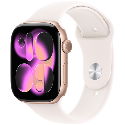 Image 1 for Apple Watch Series 11 GPS 46mm Rose Gold Aluminium Case with Light Blush Sport Band - M/L,Model A3333