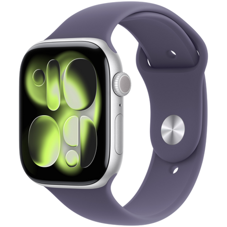 Image 1 for Apple Watch Series 11 GPS 46mm Silver Aluminium Case with Purple Fog Sport Band - M/L,Model A3333