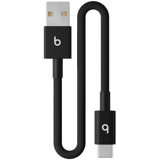 Image 1 for Beats USB-A to USB-C Woven Short Cable (20 cm) - Bolt Black