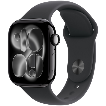 Image 1 for Apple Watch Series 11 GPS 42mm Jet Black Aluminium Case with Black Sport Band - M/L,Model A3331