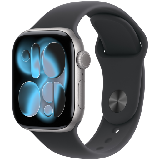 Image 1 for Apple Watch Series 11 GPS 42mm Space Grey Aluminium Case with Black Sport Band - M/L,Model A3331