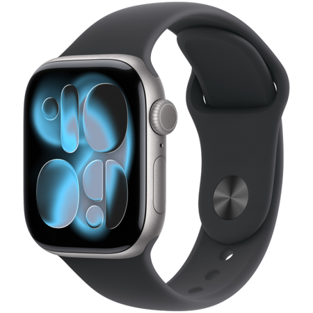 Image 1 for Apple Watch Series 11 GPS + Cellular 42mm Space Grey Aluminium Case with Black Sport Band - S/M,Model A3335