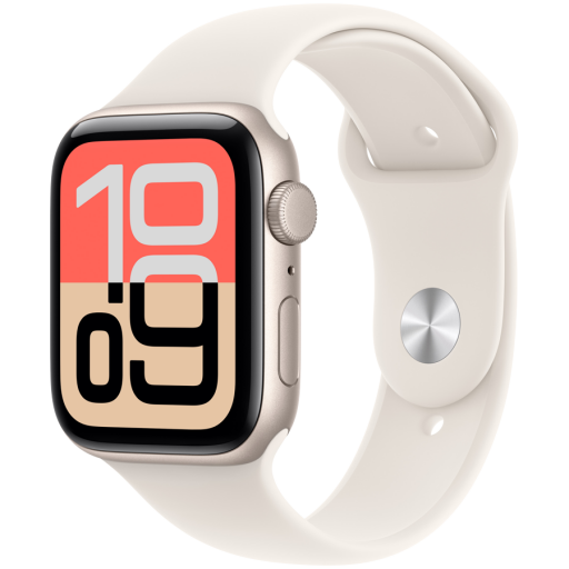 Image 1 for Apple Watch SE 3 GPS 44mm Starlight Aluminium Case with Starlight Sport band - M/L,Model A3325