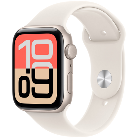 Image 1 for Apple Watch SE 3 GPS 44mm Starlight Aluminium Case with Starlight Sport band - M/L,Model A3325