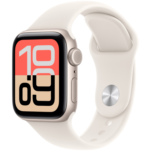 Image 1 for Apple Watch SE 3 GPS + Cellular 40mm Starlight Aluminium Case with Starlight Sport Band - M/L,Model A3326