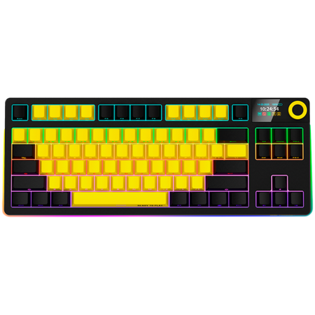 Image 1 for LORGAR KBP70TKLW, Wireless TKL Mechanical Gaming Keyboard Pro, Black/yellow, EN layout