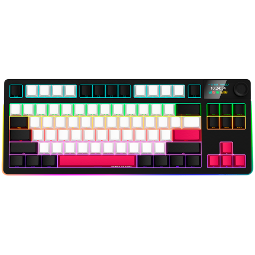 Image 1 for LORGAR KBP70TKLW, Wireless TKL Mechanical Gaming Keyboard Pro, Black/red, EN layout