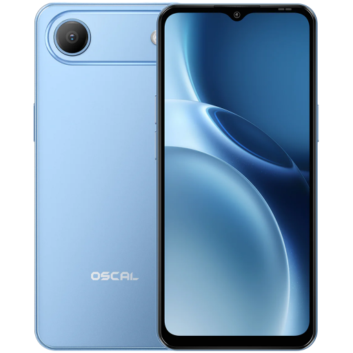Image 1 for OSCAL Flat 3C LTE Smartphone, 6.65'' HD+ IPS 720*1612 90Hz, Quad-core T310 up to 2.0GHz, 4GB/32GB, Camera: Rear 32MP, Front 12MP, Wi‑Fi 5, BT5.0, 5000mAh Battery, Android 16, Blue