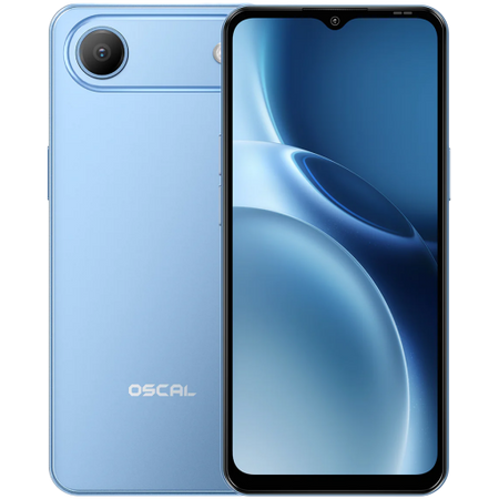 Image 1 for OSCAL Flat 3C LTE Smartphone, 6.65'' HD+ IPS 720*1612 90Hz, Quad-core T310 up to 2.0GHz, 4GB/32GB, Camera: Rear 32MP, Front 12MP, Wi‑Fi 5, BT5.0, 5000mAh Battery, Android 16, Blue