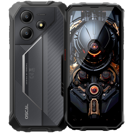 Image 1 for OSCAL Rugged smarthone Marine 2 LTE 6.56-inch HD 720x1612 90Hz Octa-core T615 up to 1.8 GHz RAM 8GB ROM 128GB Cam Rear 16MP Front 8MP 4G LTE WiFi BT Battery 11000mAh GPS+GLONASS+Beidou+Galileo & IP68/IP69K/MIL-STD-810H Android 15 Black