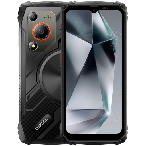 Image 1 for OSCAL Rugged smarthone Marine 1 LTE 6.56-inch HD 720x1612 90Hz Octa-core T615 up to 1.8 GHz RAM 4GB ROM 128GB Cam Rear 16MP Front 8MP 4G LTE WiFi BT Battery 5100mAh GPS+GLONASS+Beidou+Galileo & IP68/IP69K/MIL-STD-810H Android 15 Black