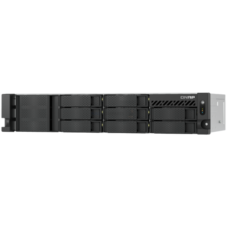 Image 1 for QNAP 8-bay short depth rackmount NAS, Intel Atom C5125 8C 2.8GHz, 8GB RAM,2 x 2.5GbE, 2 x M.2 2280, 2 x PCIe Gen3 x4, 4 x USB 3.2 Gen1 ports (5Gbps), 2 x 300W redundant PSU