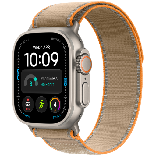 Image 1 for Apple Watch Ultra 4 GPS + Cellular 49mm Natural Titanium Case with Sand Trail Loop - M/L, Model A3579