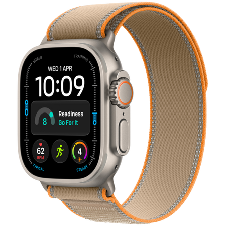 Image 1 for Apple Watch Ultra 4 GPS + Cellular 49mm Natural Titanium Case with Sand Trail Loop - M/L, Model A3579