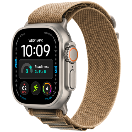 Image 1 for Apple Watch Ultra 4 GPS + Cellular 49mm Natural Titanium Case with Desert Alpine Loop - M, Model A3579