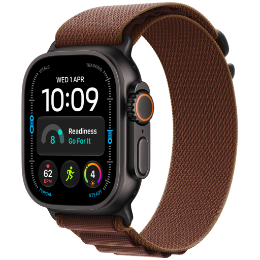 Image 1 for Apple Watch Ultra 4 GPS + Cellular 49mm Black Titanium Case with Burgundy Alpine Loop - L, Model A3579