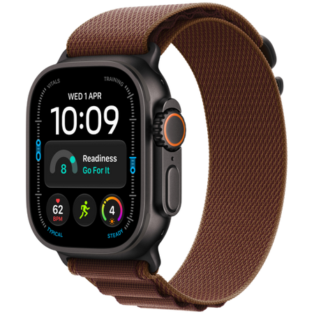 Image 1 for Apple Watch Ultra 4 GPS + Cellular 49mm Black Titanium Case with Burgundy Alpine Loop - L, Model A3579