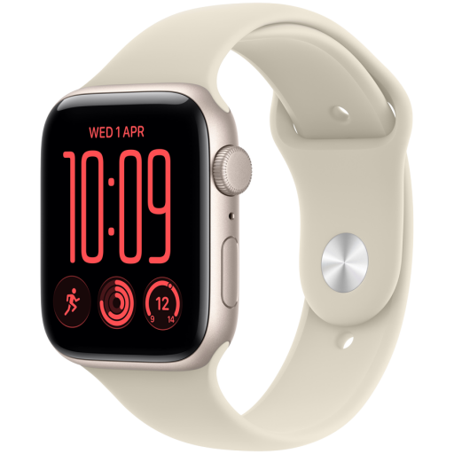 Image 1 for Apple Watch SE 3 GPS 40mm Starlight Aluminium Case with Sand Sport Band - S/M, Model A3324
