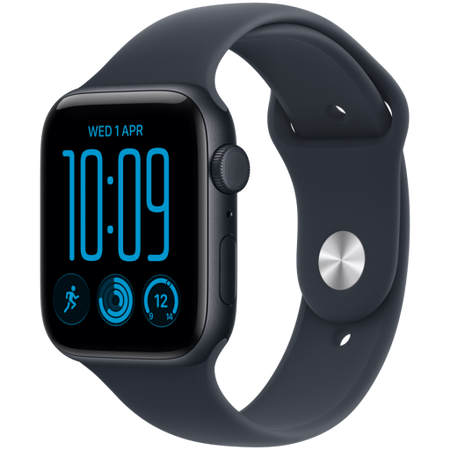 Image 1 for Apple Watch SE 3 GPS + Cellular 44mm Midnight Aluminium Case with Navy Blue Sport Band - S/M, Model A3328