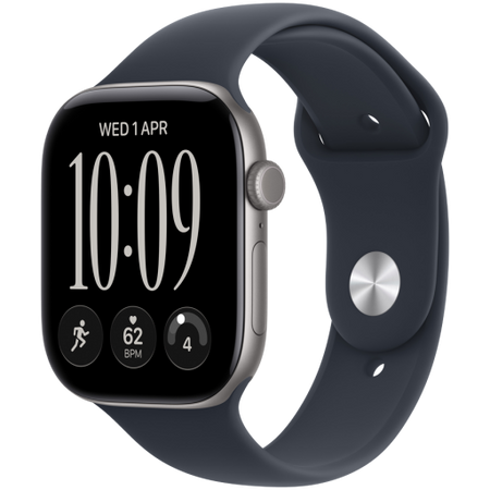 Image 1 for Apple Watch Series 12 GPS + Cellular 46mm Space Grey Aluminium Case with Navy Blue Sport Band - M/L, Model A3587
