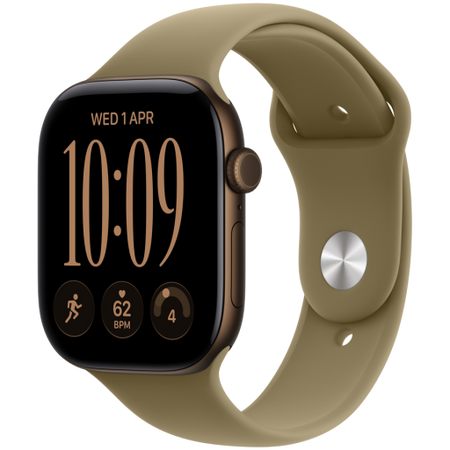 Image 1 for Apple Watch Series 12 GPS 42mm Dark Bronze Aluminium Case with Olive Sport Band - S/M, Model A3581