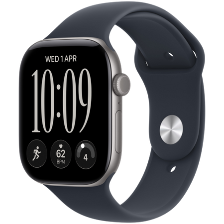 Image 1 for Apple Watch Series 12 GPS 46mm Space Grey Aluminium Case with Navy Blue Sport Band - M/L, Model A3584