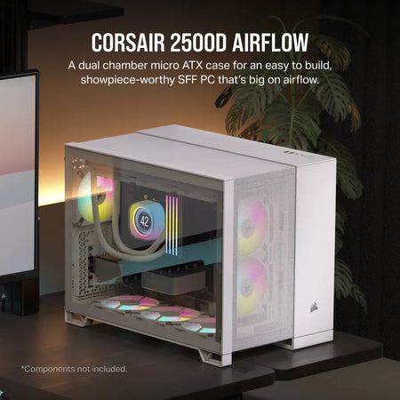 Image 3 for Corsair 2500D Airflow White Mid-Tower PC Case