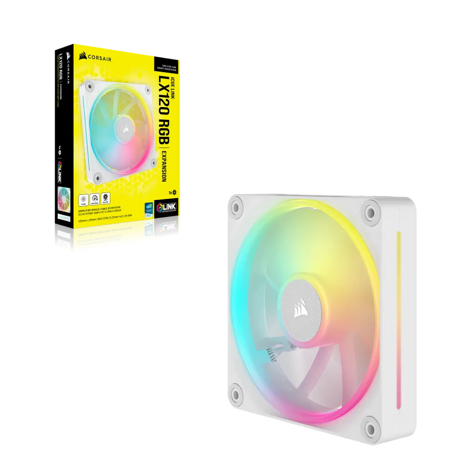 Image 2 for Corsair iCUE LINK LX120 RGB 120mm PWM Fan - White