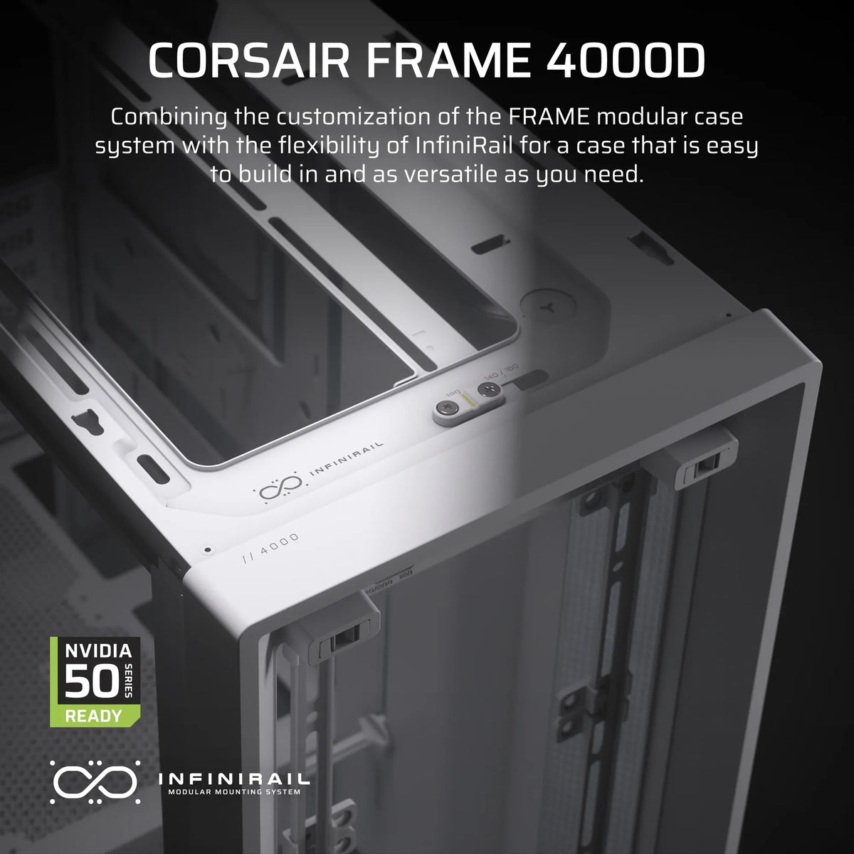 Image 2 for Corsair FRAME 4000D White Mid-Tower PC Case